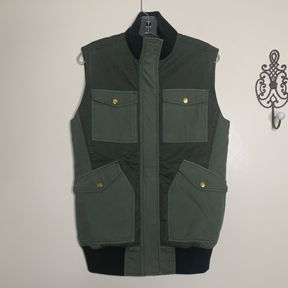 J Crew Cotton Quilted Lining Utility Vest Sz XS